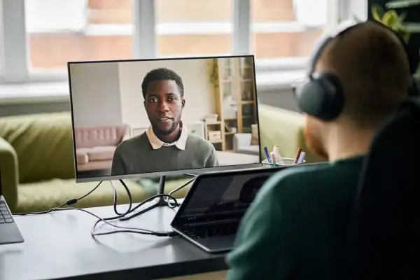 Man attending online mediation Potters Bar MIAMS session